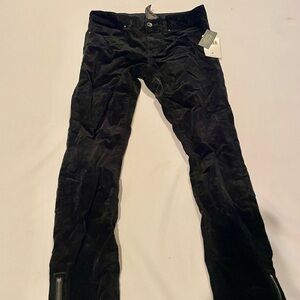 Black Corduroy  Pants with Zipper Detail Rugby Ralph Lauren 4 NWT
